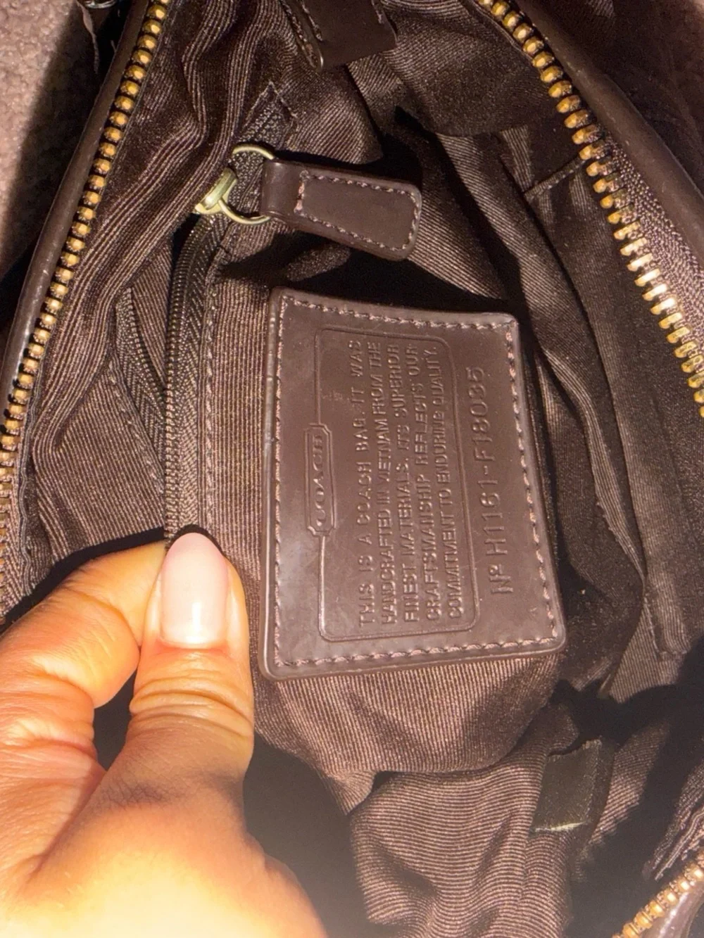 Coach Brown Signature Crossbody with Gold Hardware